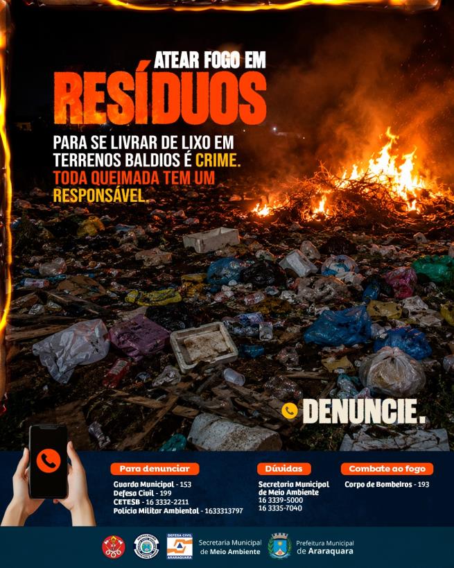 Araraquara intensifica campanha de prevenção a queimadas durante a estiagem