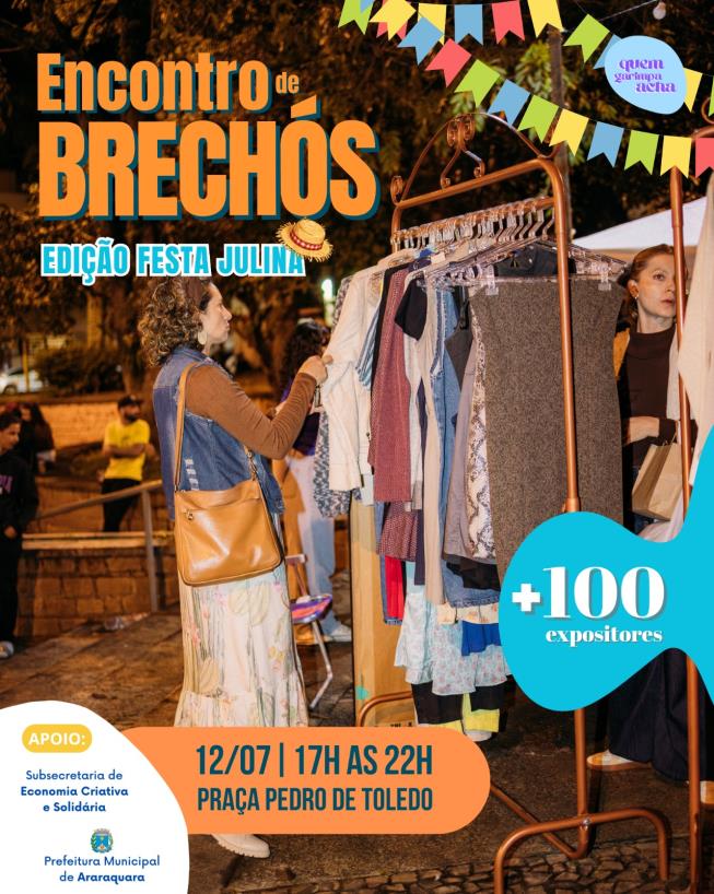Encontro de brechós Quem Garimpa Acha promove edição julina em Araraquara
