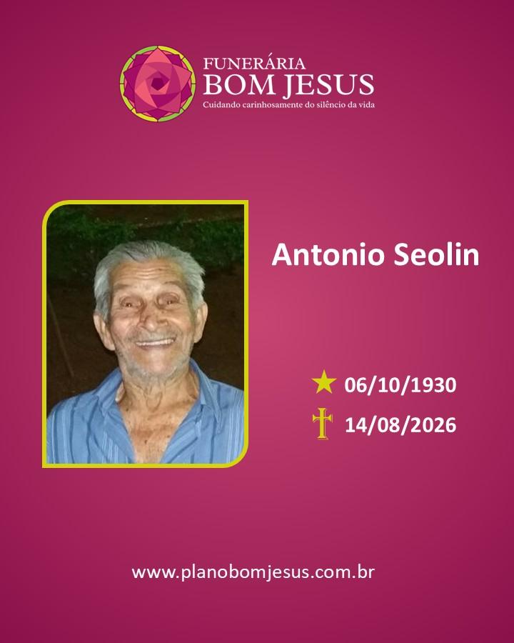 A Funerária Bom Jesus comunica o falecimento do Sr. Antonio Seolin