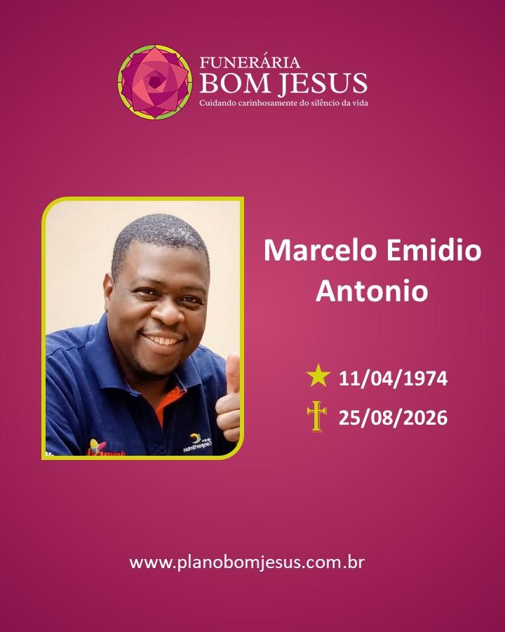 A Funerária Bom Jesus comunica o falecimento do Sr. MARCELO EMIDIO ANTONIO 