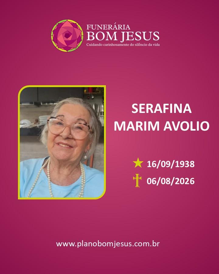 A Funerária Bom Jesus comunica o falecimento do Sra. SERAFINA MARIM AVOLIO