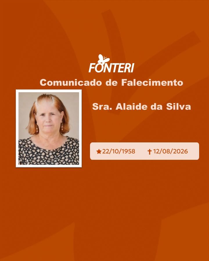 Com pesar, nos despedimos da Sra. Alaide da Silva 