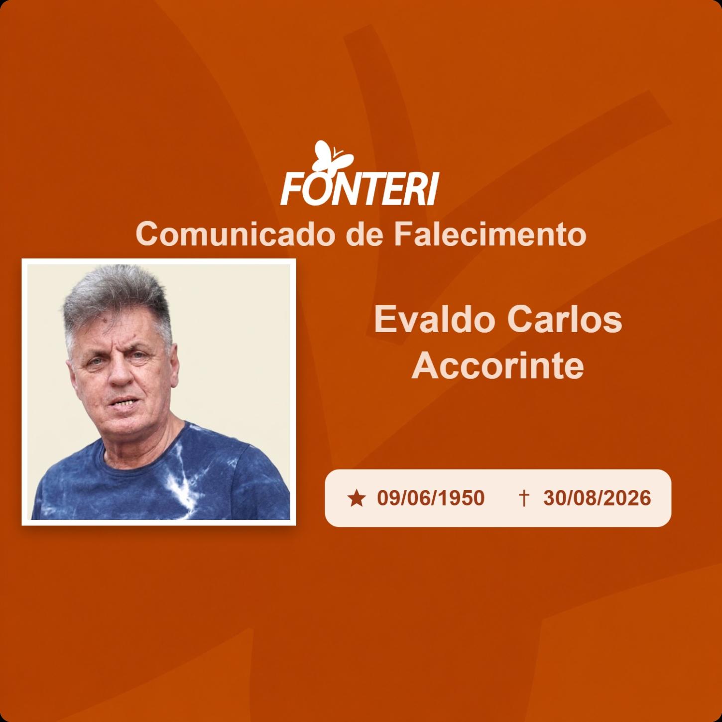 Com pesar, nos despedimos do Sr. Evaldo Carlos Accorinte
