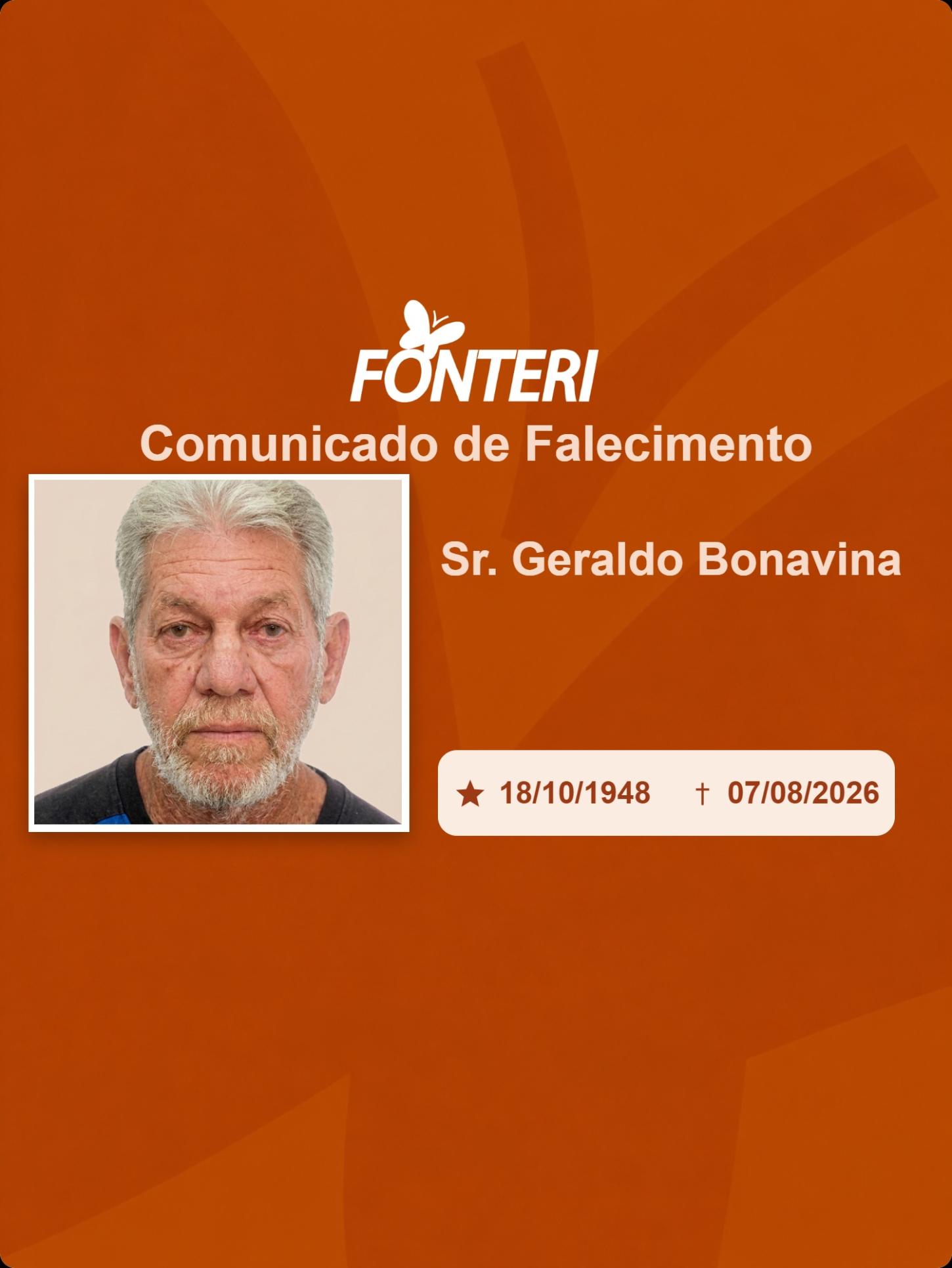Com pesar, nos despedimos do Sr. Geraldo Bonavina  
