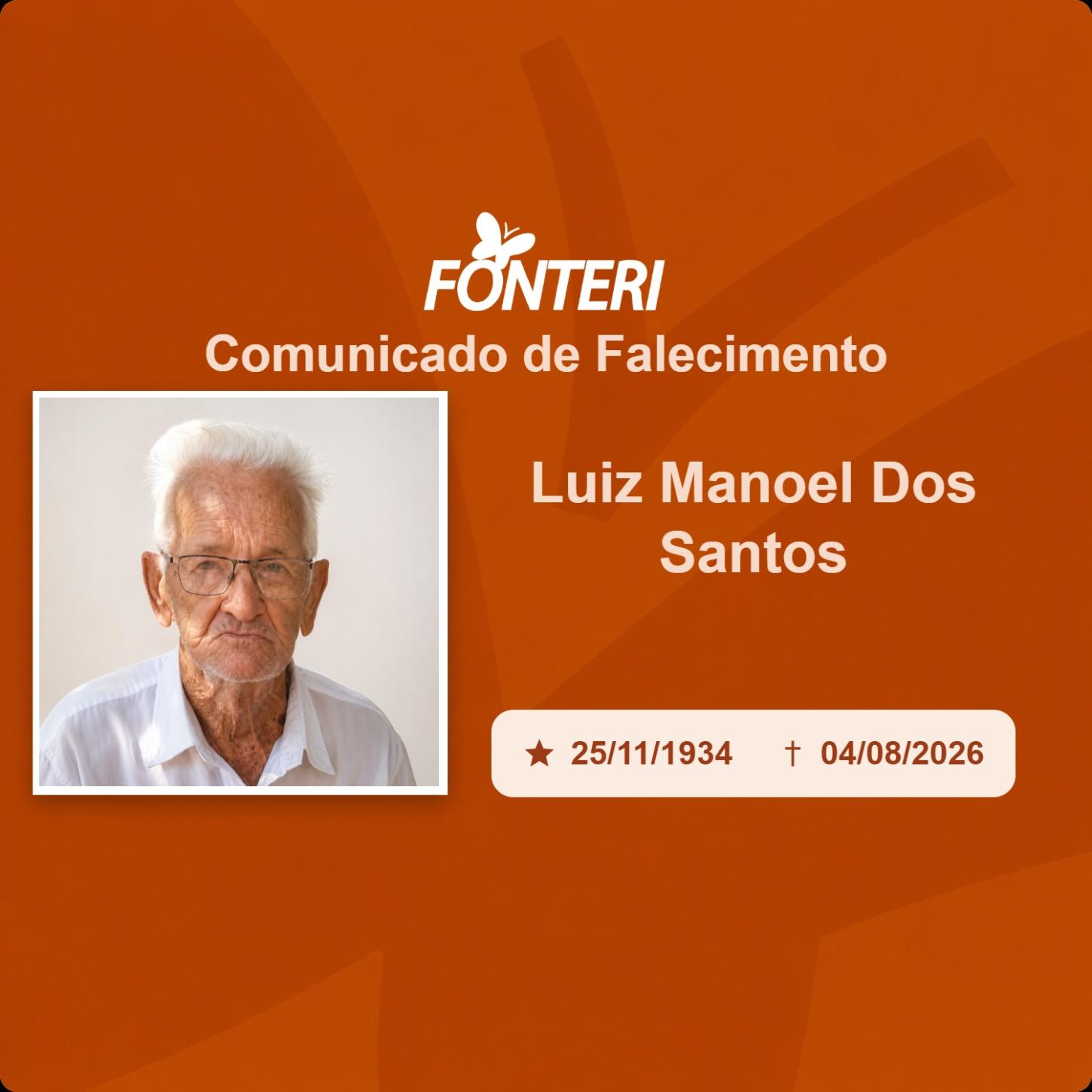 Com pesar, nos despedimos do Sr. Luiz Manoel dos Santos 