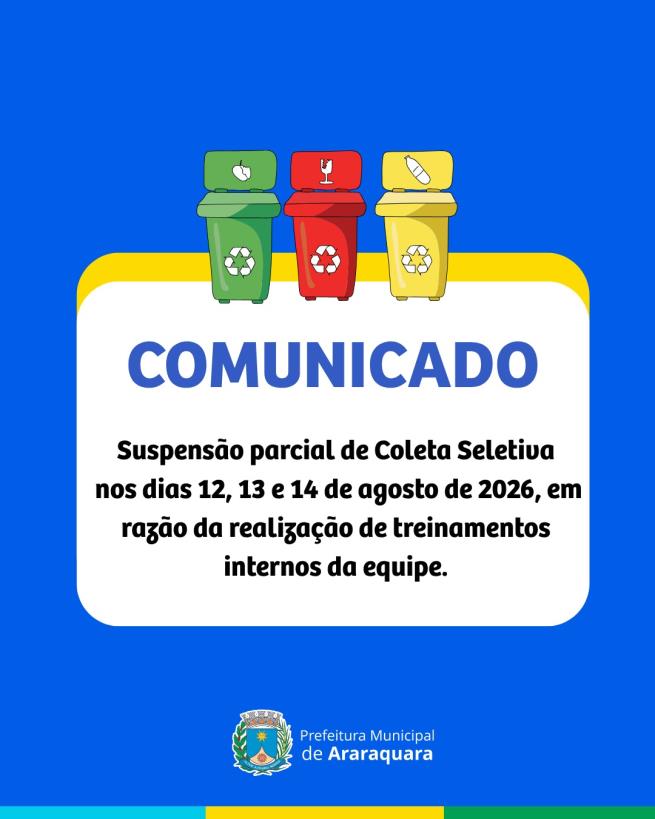 Coleta seletiva em Araraquara é suspensa para treinamento de equipes