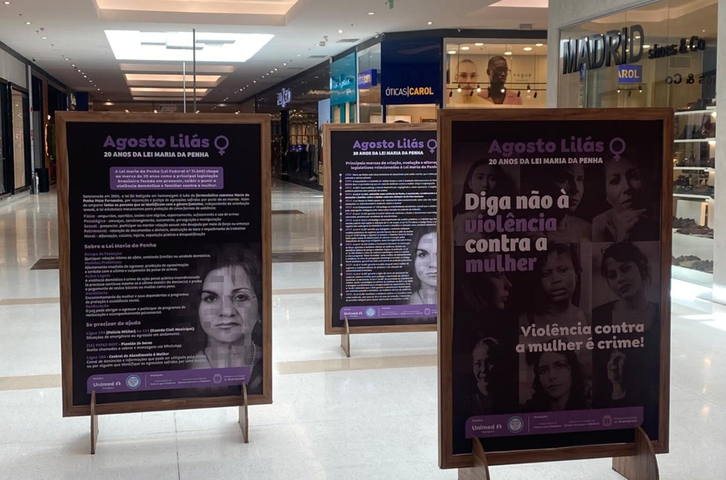 Exposição marca os 20 anos da Lei Maria da Penha e amplia acesso à informação sobre rede de apoio às mulheres em Araraquara 