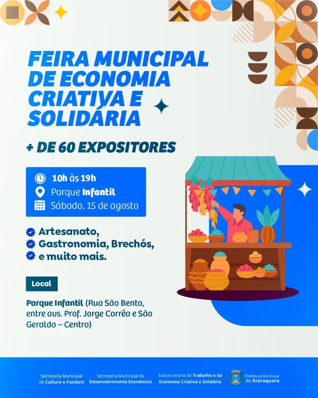 Parque Infantil recebe edição da feira municipal com 60 expositores