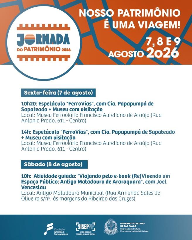 Araraquara recebe a Jornada do Patrimônio 2026 com eventos gratuitos