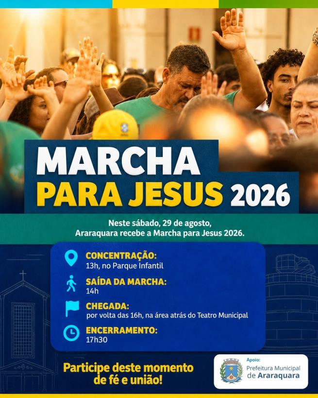 Marcha para Jesus reúne fiéis neste sábado em Araraquara