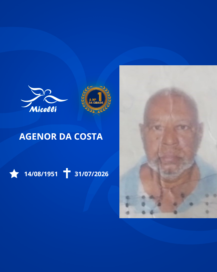 O GRUPO MICELLI COMUNICA O FALECIMENTO DO SR. AGENOR DA COSTA.