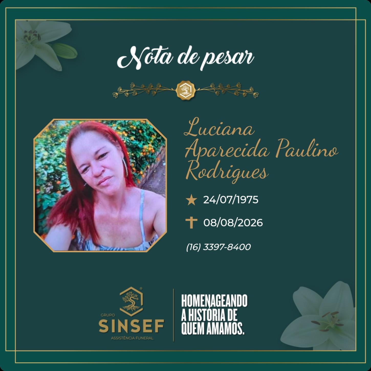 O Grupo Sinsef se despede da Sra. Luciana Aparecida Paulino Rodrigues 