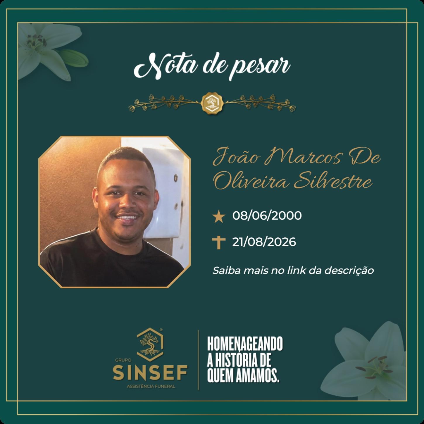 O Grupo Sinsef se despede de João Marcos de Oliveira Silvestre