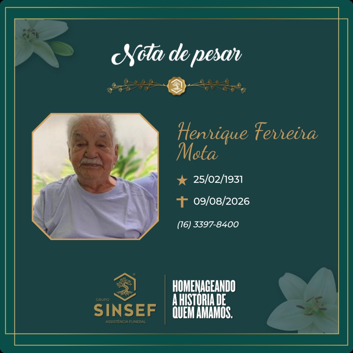 O Grupo Sinsef se despede do Sr. Henrique Ferreira Mota