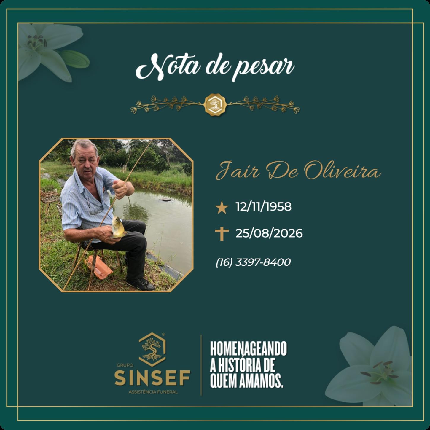 O Grupo Sinsef se despede do Sr. Jair de Oliveira