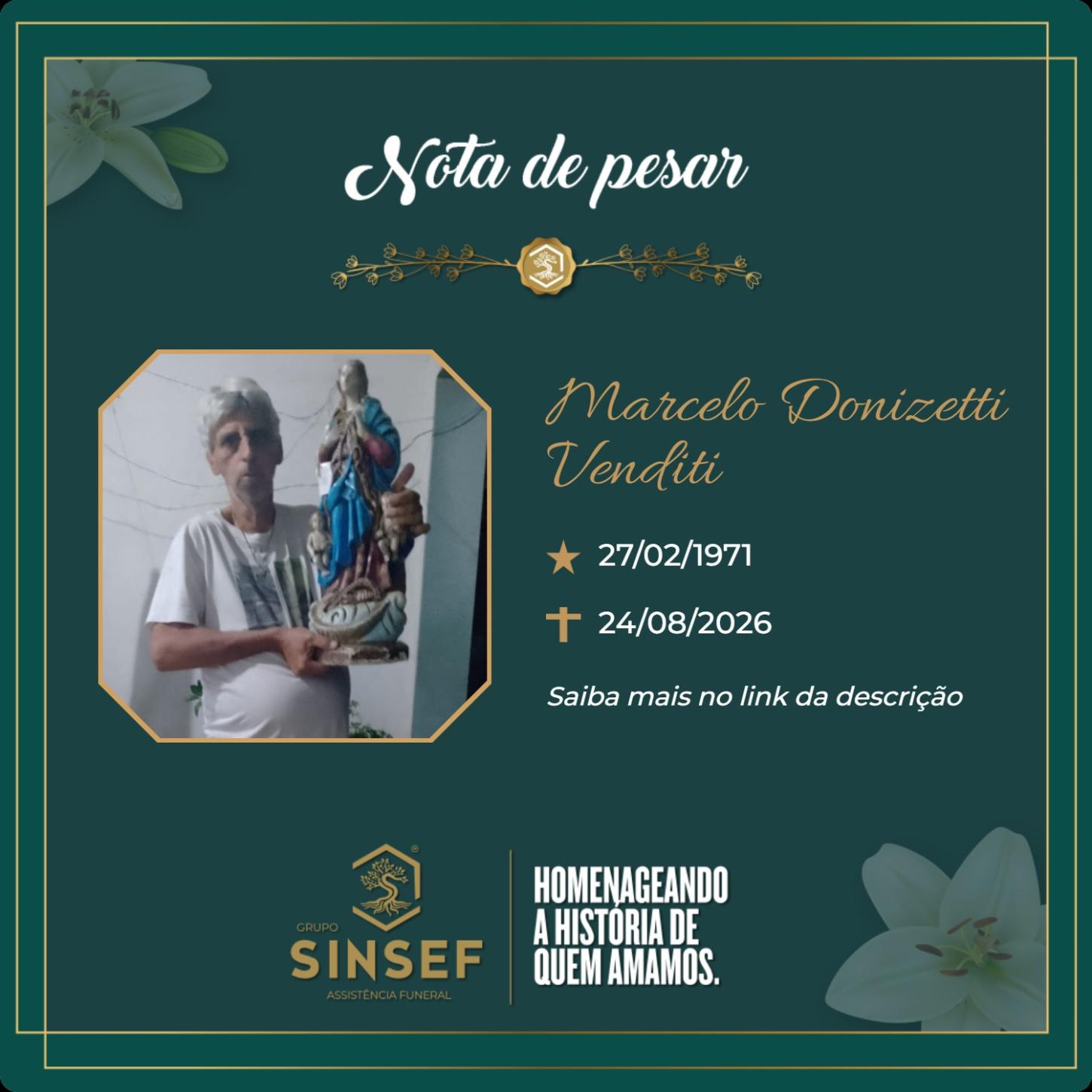 O Grupo Sinsef se despede do Sr. Marcelo Donizetti Venditi