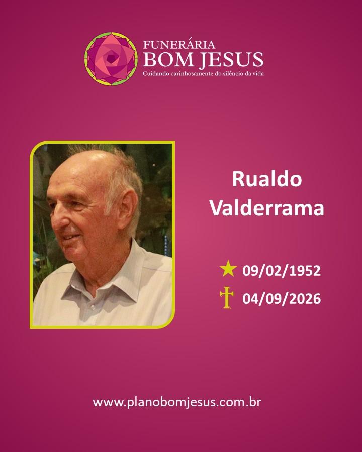 A Funerária Bom Jesus comunica o falecimento da Sr. RUALDO VALDERRAMA