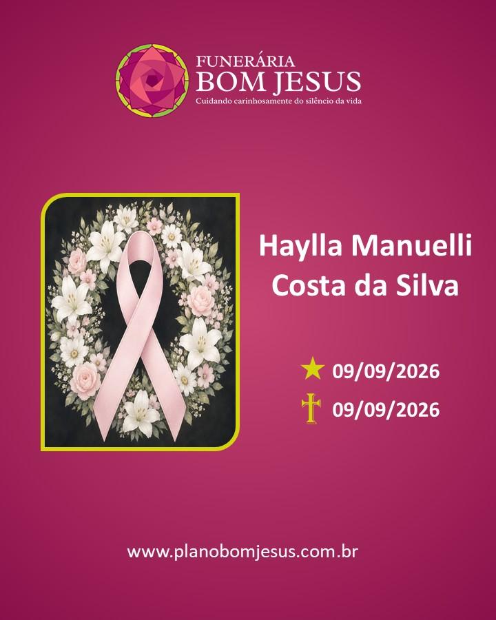 A Funerária Bom Jesus comunica o falecimento de HAYLLA MANUELLI COSTA DA SILVA 