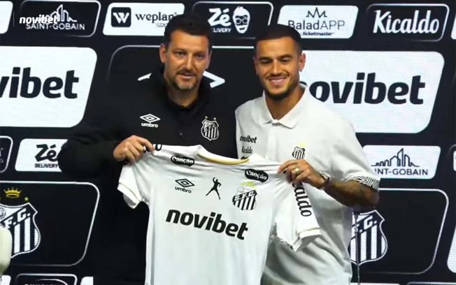 Philippe Coutinho é apresentado no Santos e destaca a amizade com Neymar