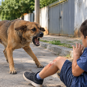 Ataque de cachorro deixa criança ferida no bairro Jardim Araucária