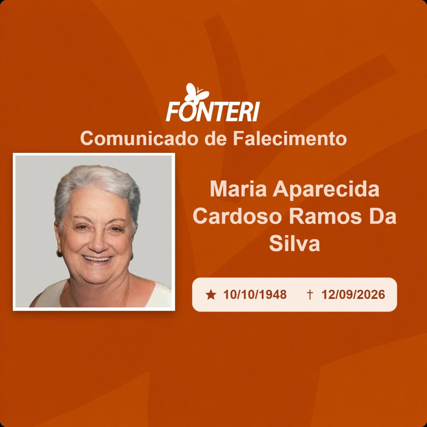 Com pesar, nos despedimos da Sra. Maria Aparecida Cardoso Ramos da Silva