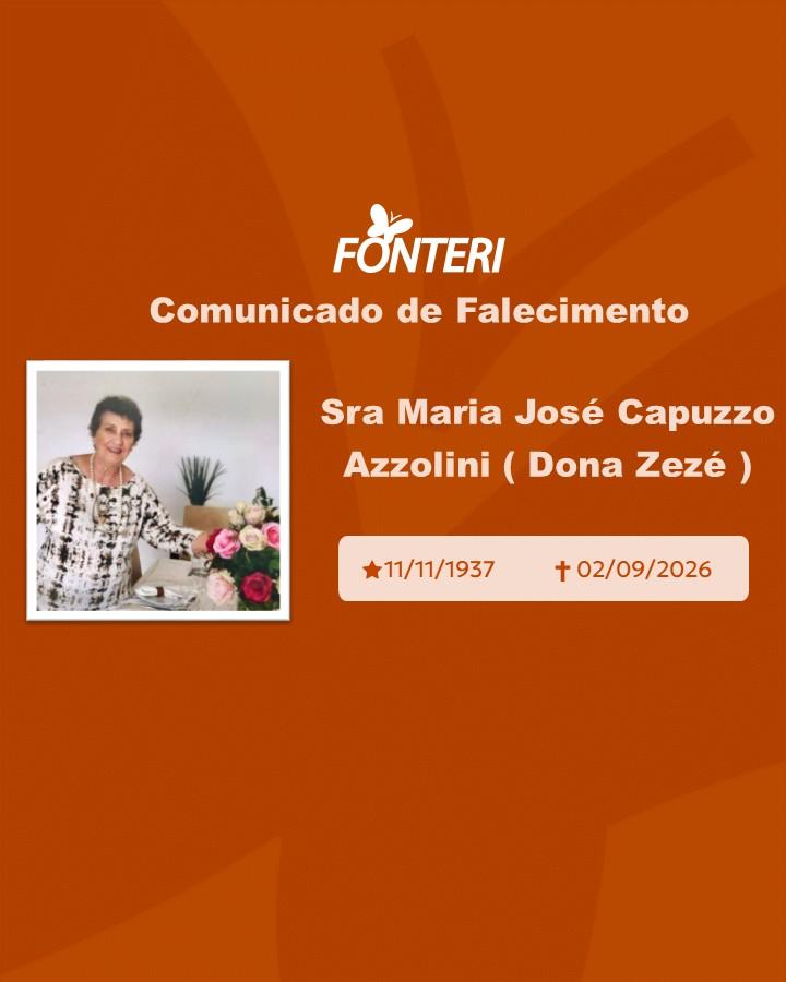 Com pesar, nos despedimos da Sra. Maria José Capuzzo Azzolini 