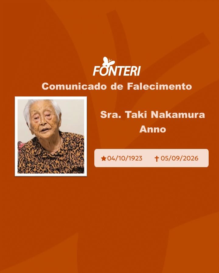 Com pesar, nos despedimos da Sra. Taki Nakamura Anno