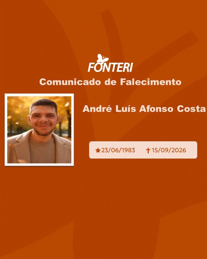 Com pesar, nos despedimos do Sr. André Luís Afonso Costa