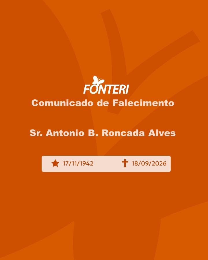 Com pesar, nos despedimos do Sr. Antonio Benedito Roncada Alves   