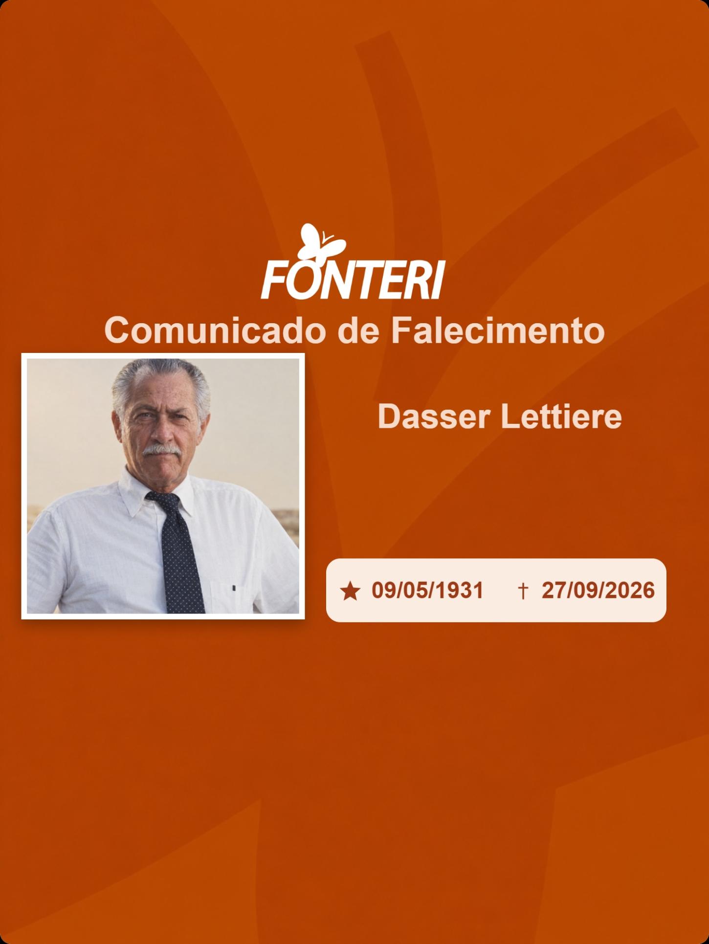Com pesar, nos despedimos do Sr. Dasser Lettiere.  