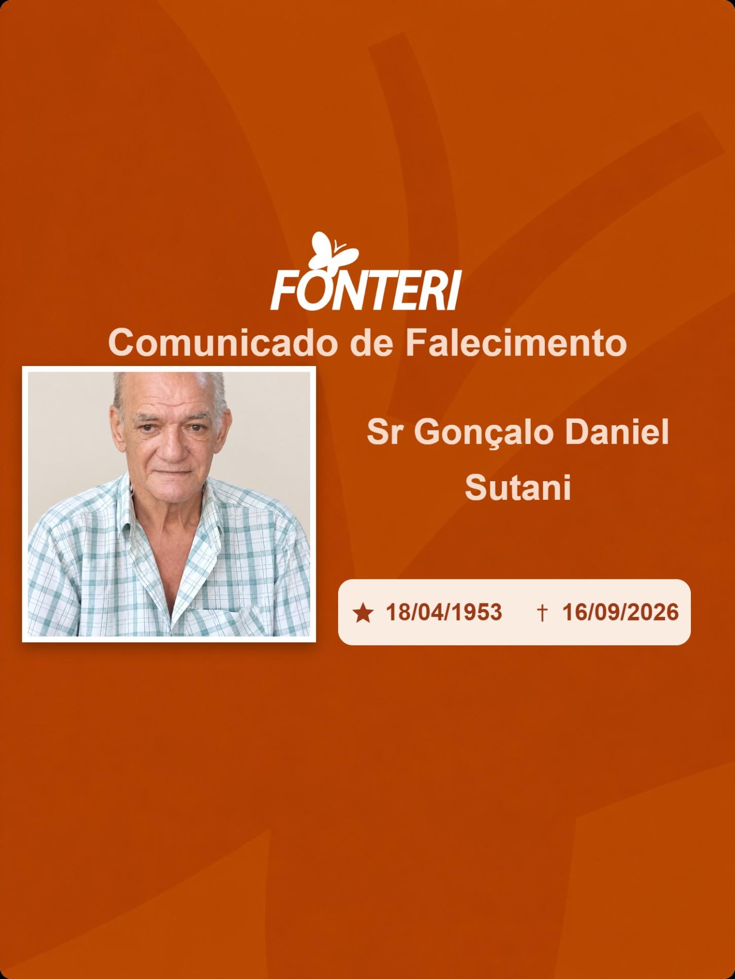 Com pesar, nos despedimos do Sr. Gonçalo Daniel Sutani