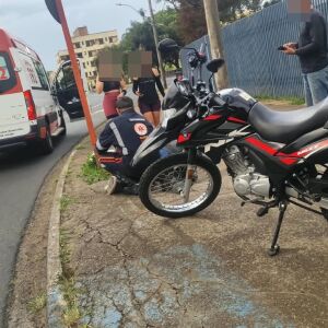 Motociclista fica ferido após acidente em São Carlos na manhã deste sábado