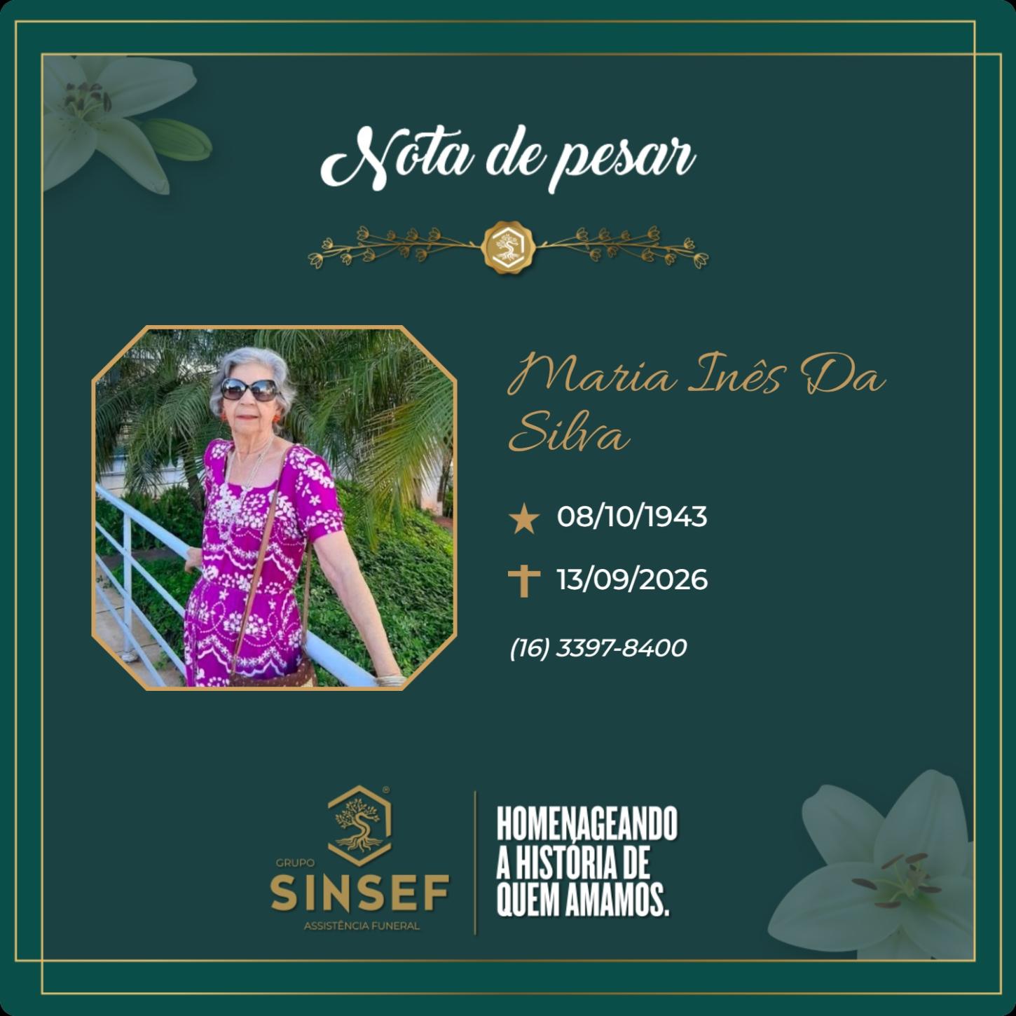 O Grupo Sinsef se despede da Sra. Maria Inês da Silva
