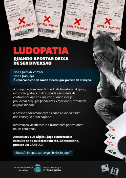 Araraquara realiza campanha nas redes sociais para alertar sobre ludopatia