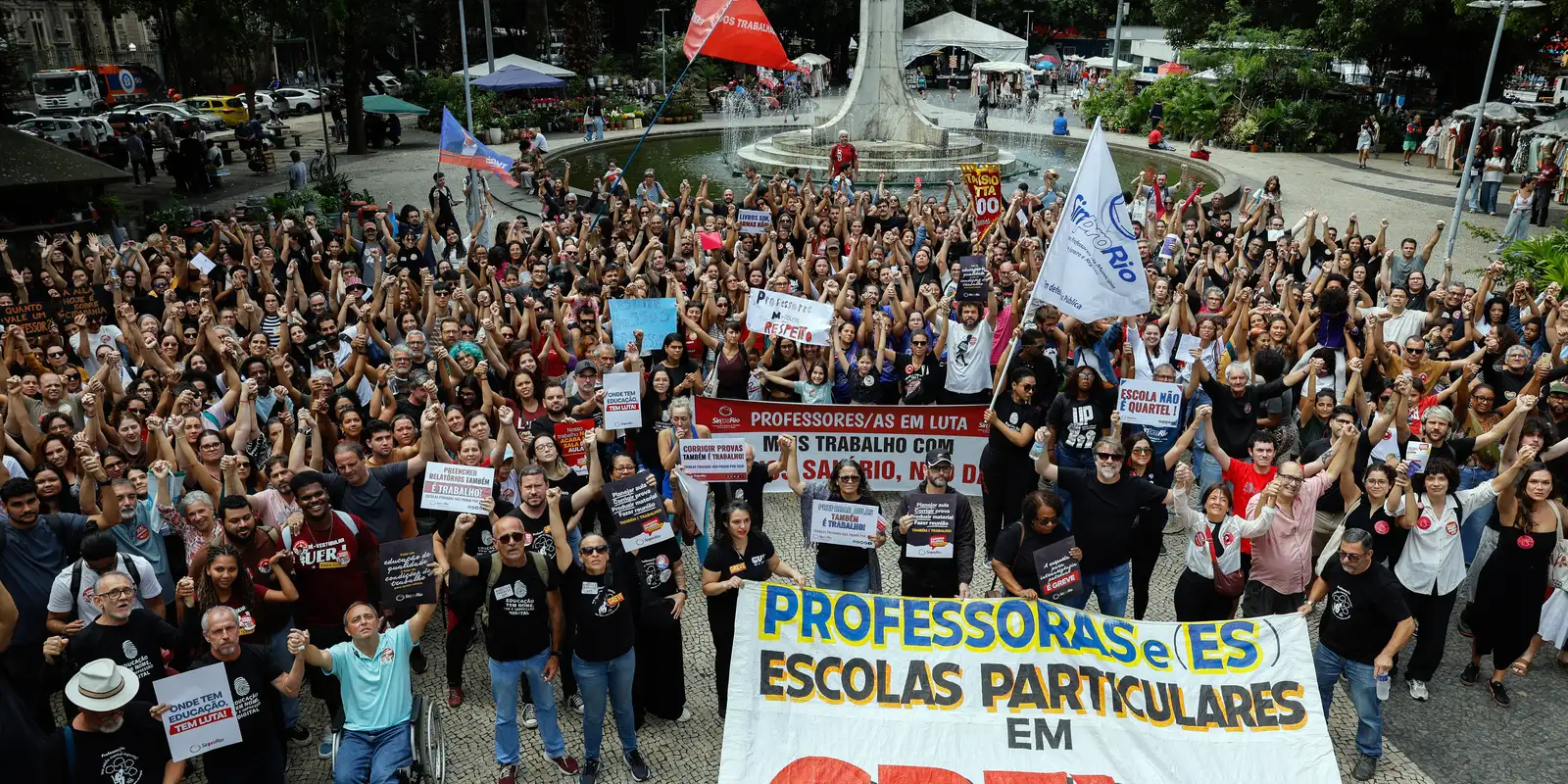 Greve de professores de escolas particulares do Rio mobiliza categoria por reajuste