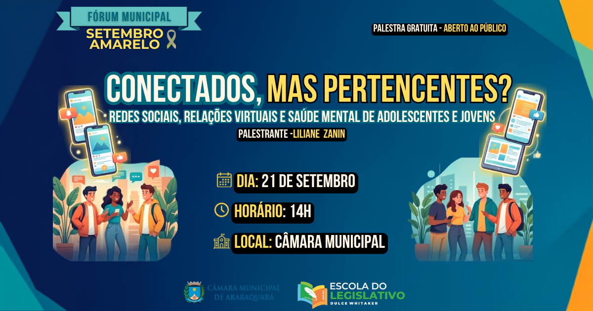Setembro amarelo na Câmara debate os impactos da vida conectada na saúde mental