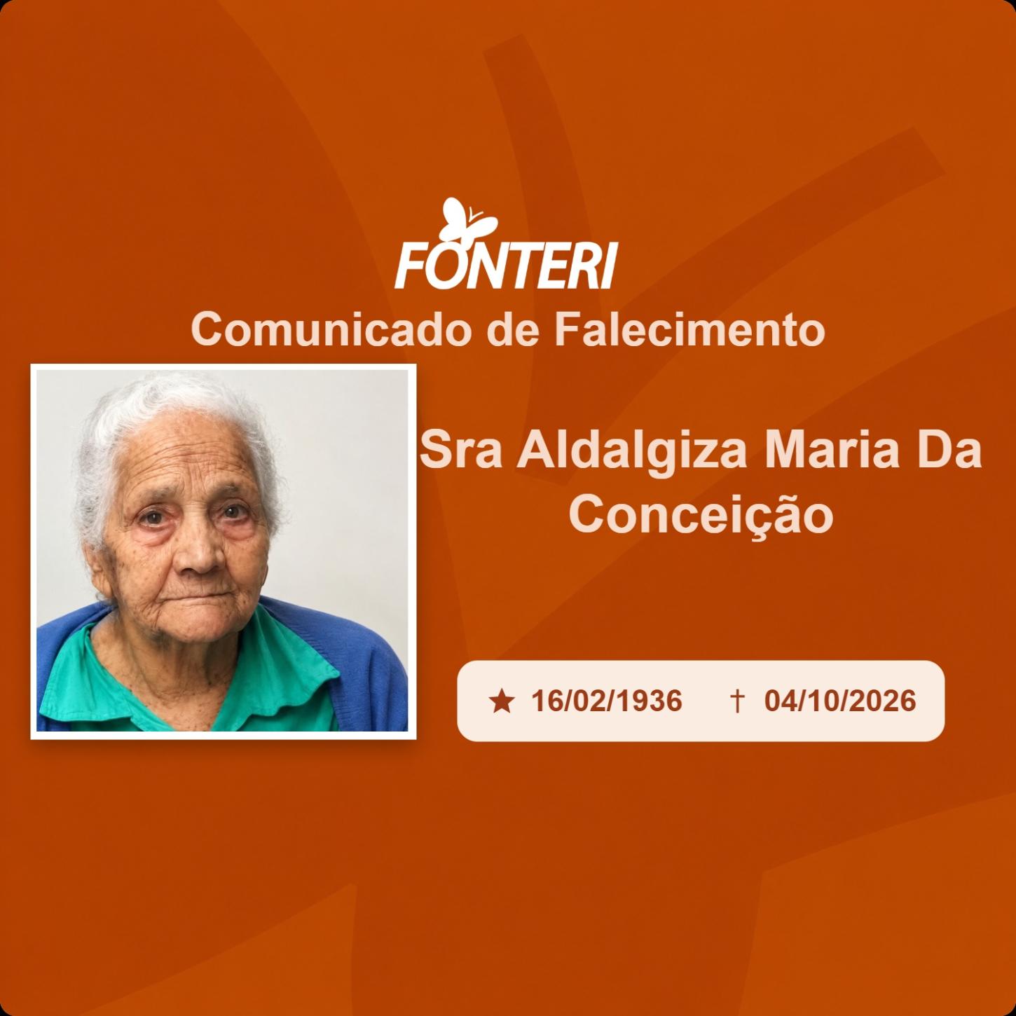 Com pesar, nos despedimos da Sra. Adalgiza Maria da Conceição 