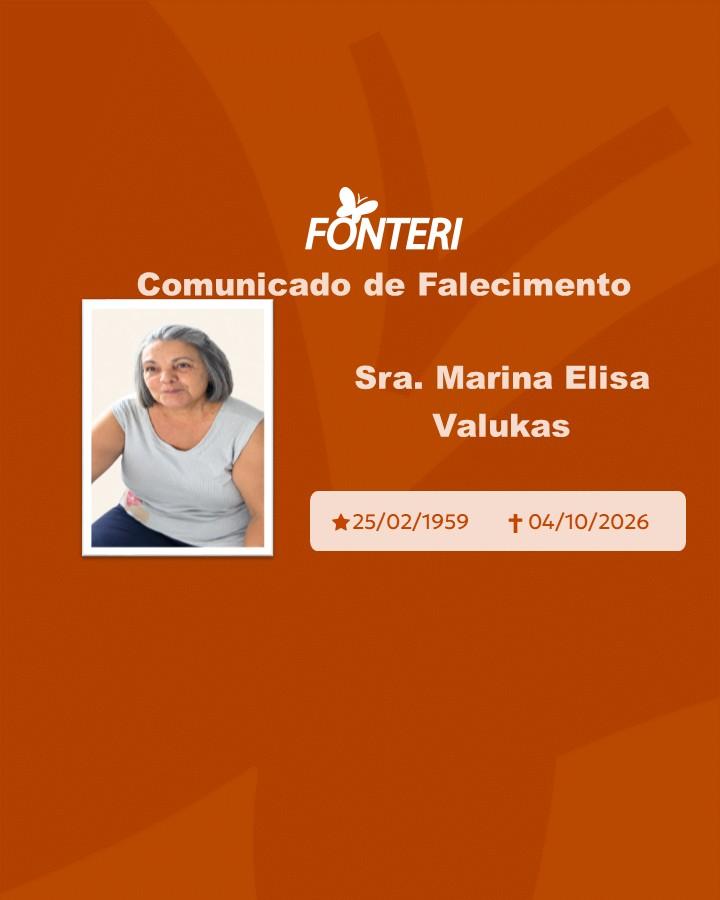 Com pesar, nos despedimos da Sra. Marina Elisa Valukas