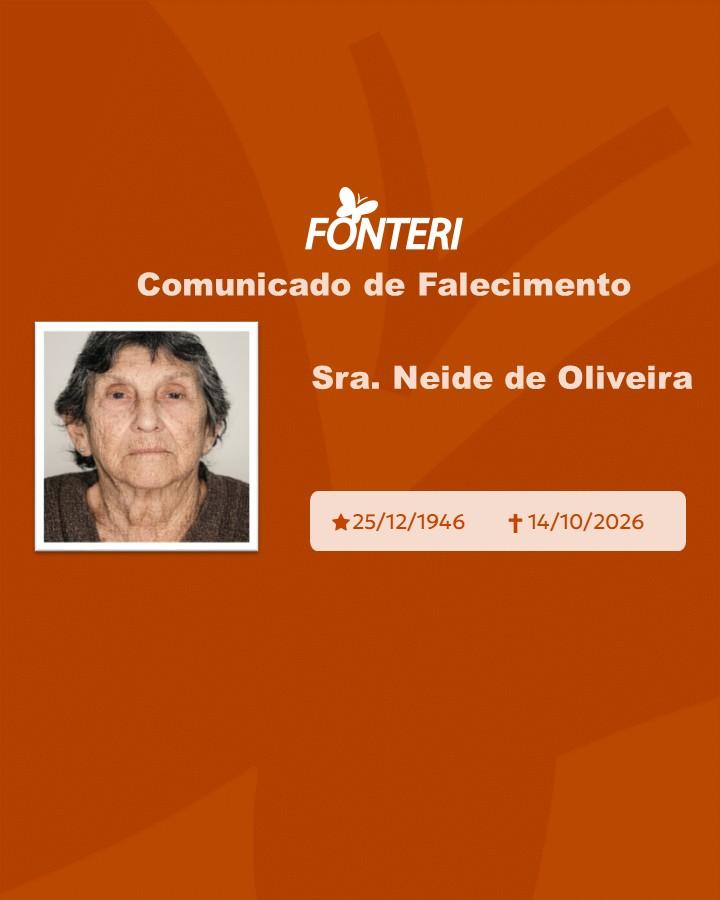 Com pesar, nos despedimos da Sra. Neide de Oliveira