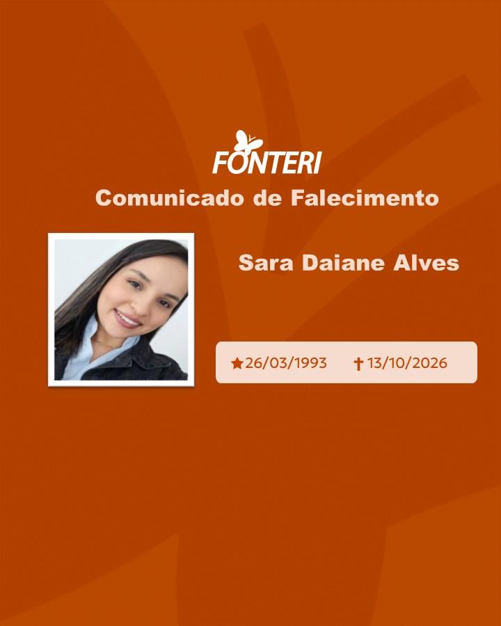Com pesar, nos despedimos de Sara Daiane Alves