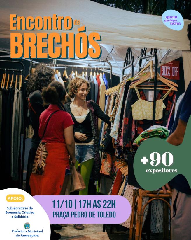 Encontro de brechós agita araraquara neste domingo na praça pedro de toledo