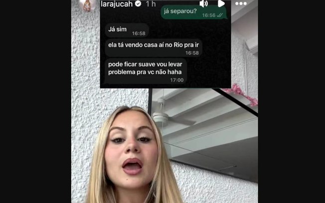 Lara Jucá nega rótulo de amante e expõe conversas com Wesley França