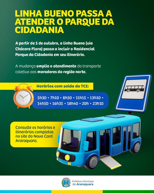 Linha Bueno expande atendimento para o Parque da Cidadania em Araraquara