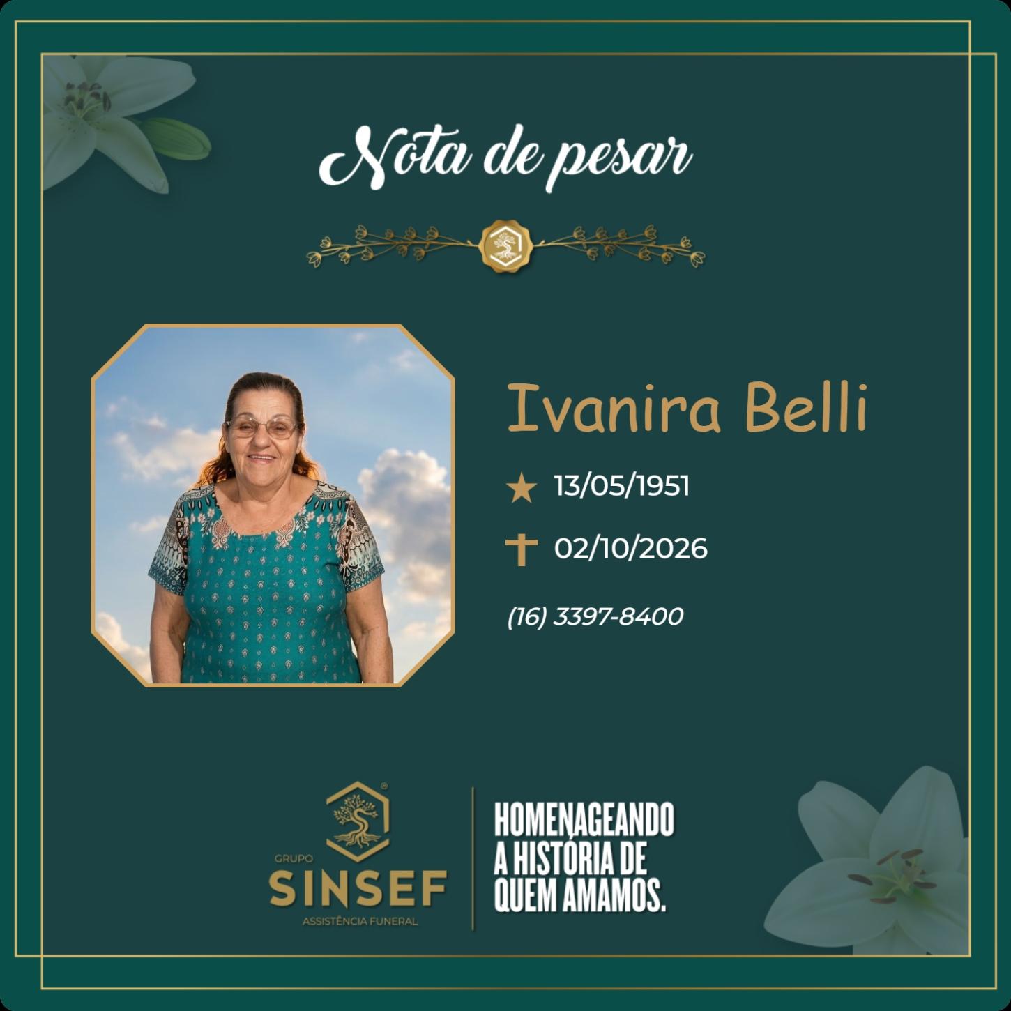 O Grupo Sinsef se despede da Sra. Ivanira Belli