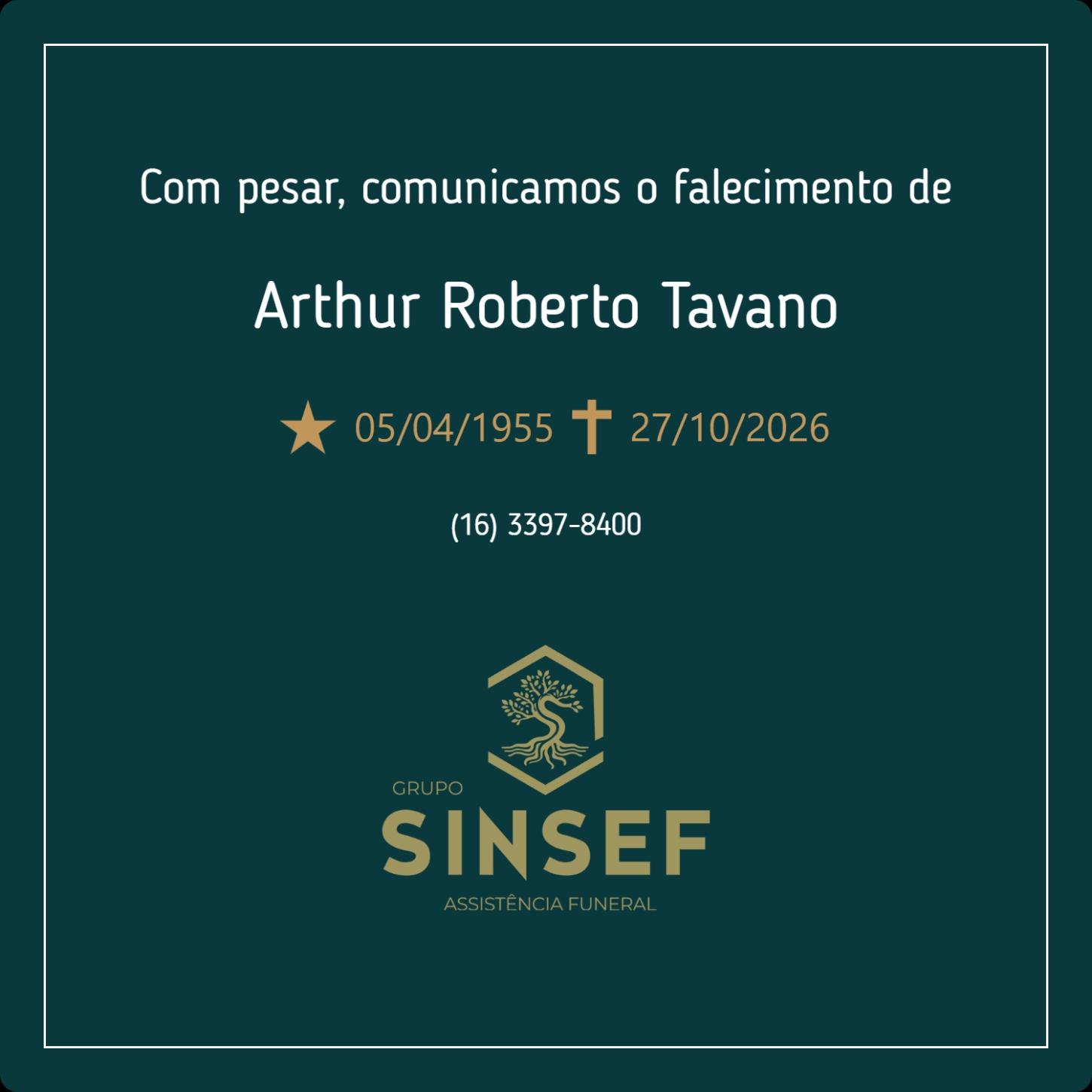 O Grupo Sinsef se despede do Sr. Arthur Roberto Tavano