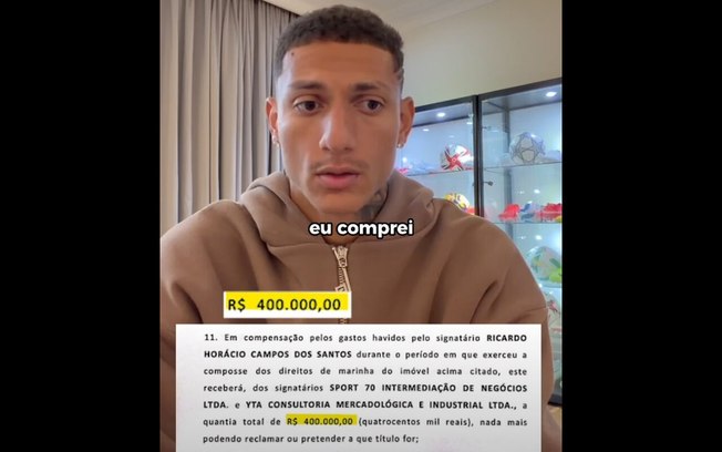 Richarlison exibe documentos e rebate advogado sobre ilha em Angra