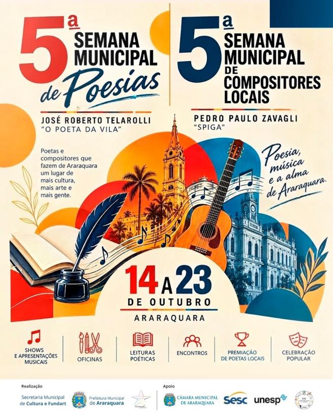 Novo evento cultural em Araraquara celebra a poesia e a música local