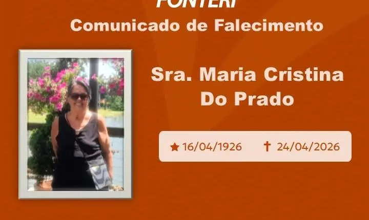 A Fonteri comunica o falecimento da Sra. Maria Cristina do Prado