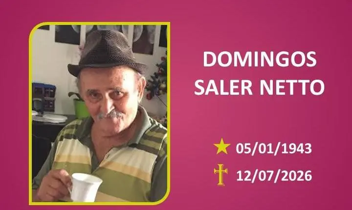 A Funerária Bom Jesus comunica o falecimento do Sr. DOMINGOS SOLER NETTO 