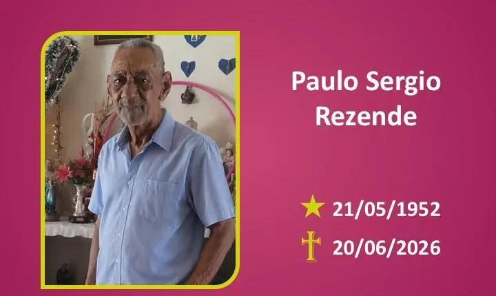A Funerária Bom Jesus comunica o falecimento da Sr. PAULO SERGIO REZENDE